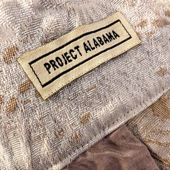 New Project Alabama Anthropologie Gold Copper Cream Metallic Mini Pleated Skirt - Picture 6 of 6